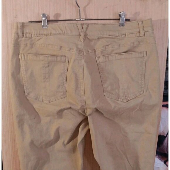 Democracy Pants 16P Women’s Khaki Tan Ab solution high rise slim straight crop - Picture 6 of 7